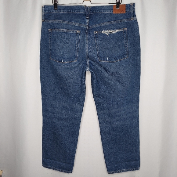 J. Crew Jeans 32P Petite Slouchy Boyfriend Distressed Blue Denim 32 Short NEW - Picture 3 of 12